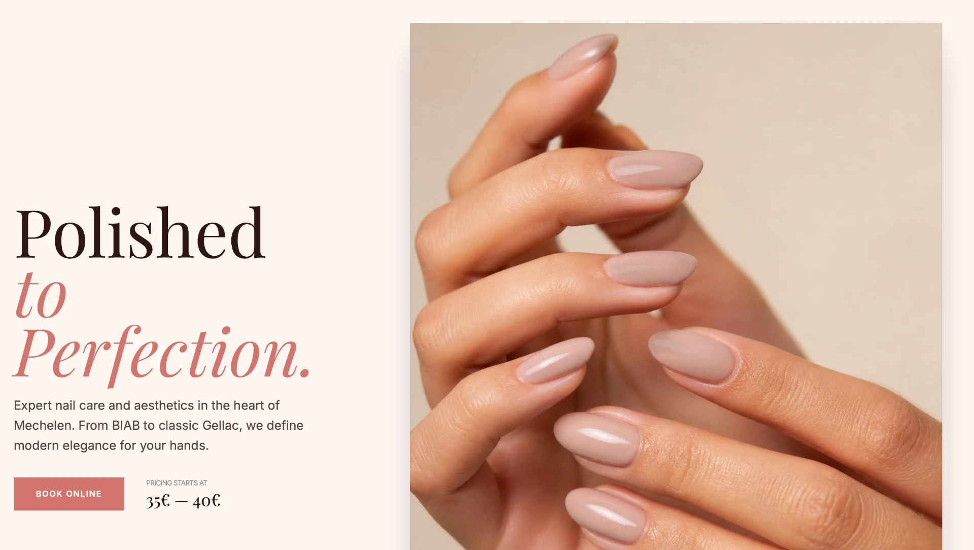 Polished Nails website design