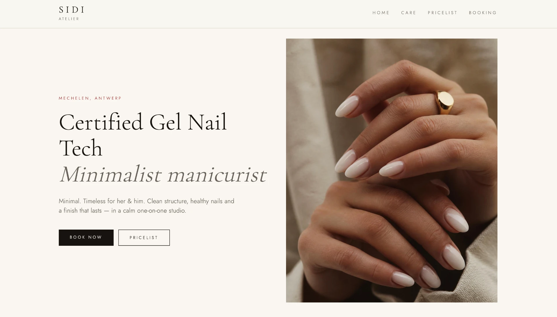 Sidi Atelier website design